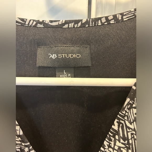 AB Studio Black & White Abstract Dress Large - Picture 3 of 12